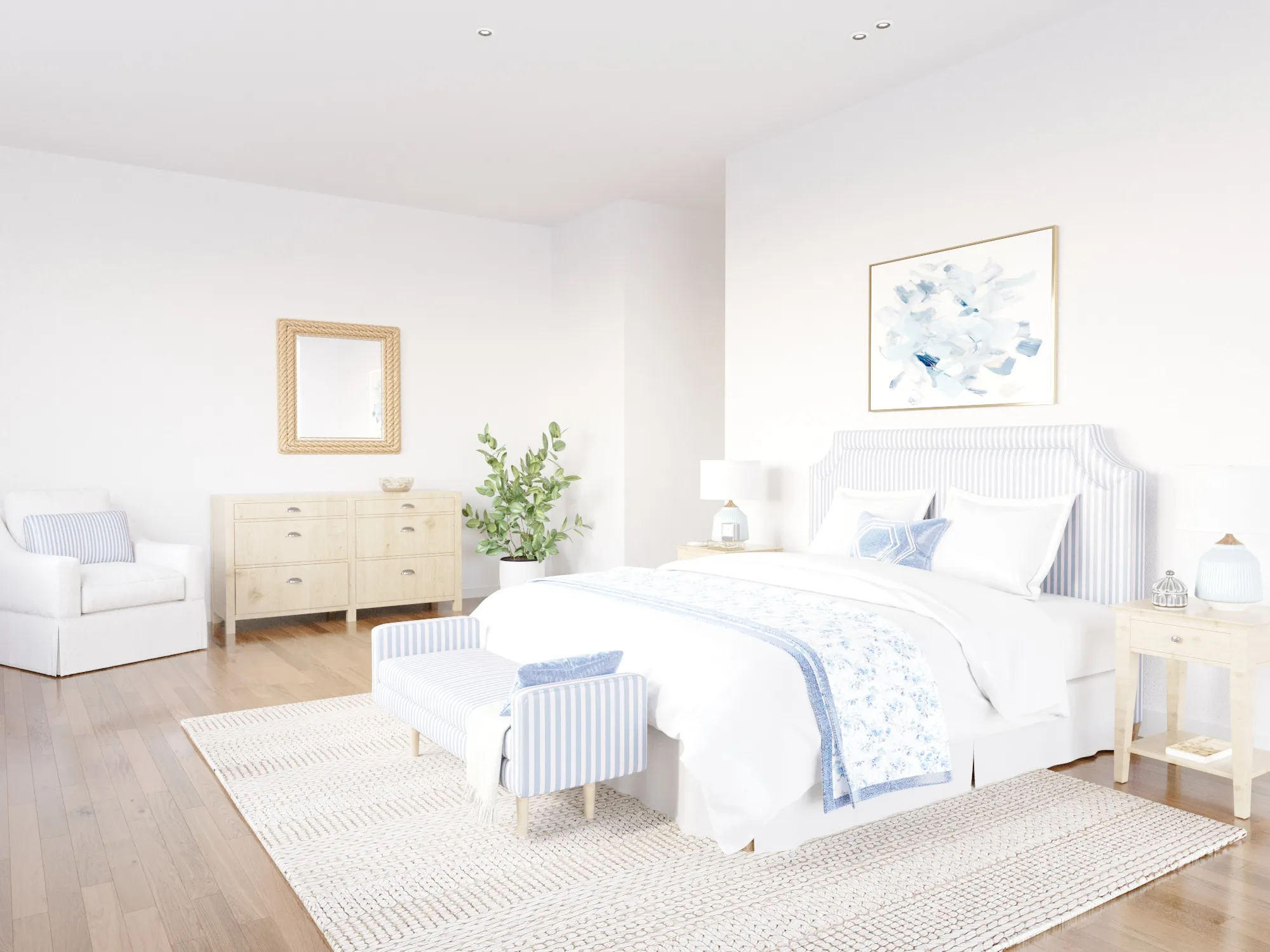 Before and after of Comfortable Contemporary in a Bedroom - Primary