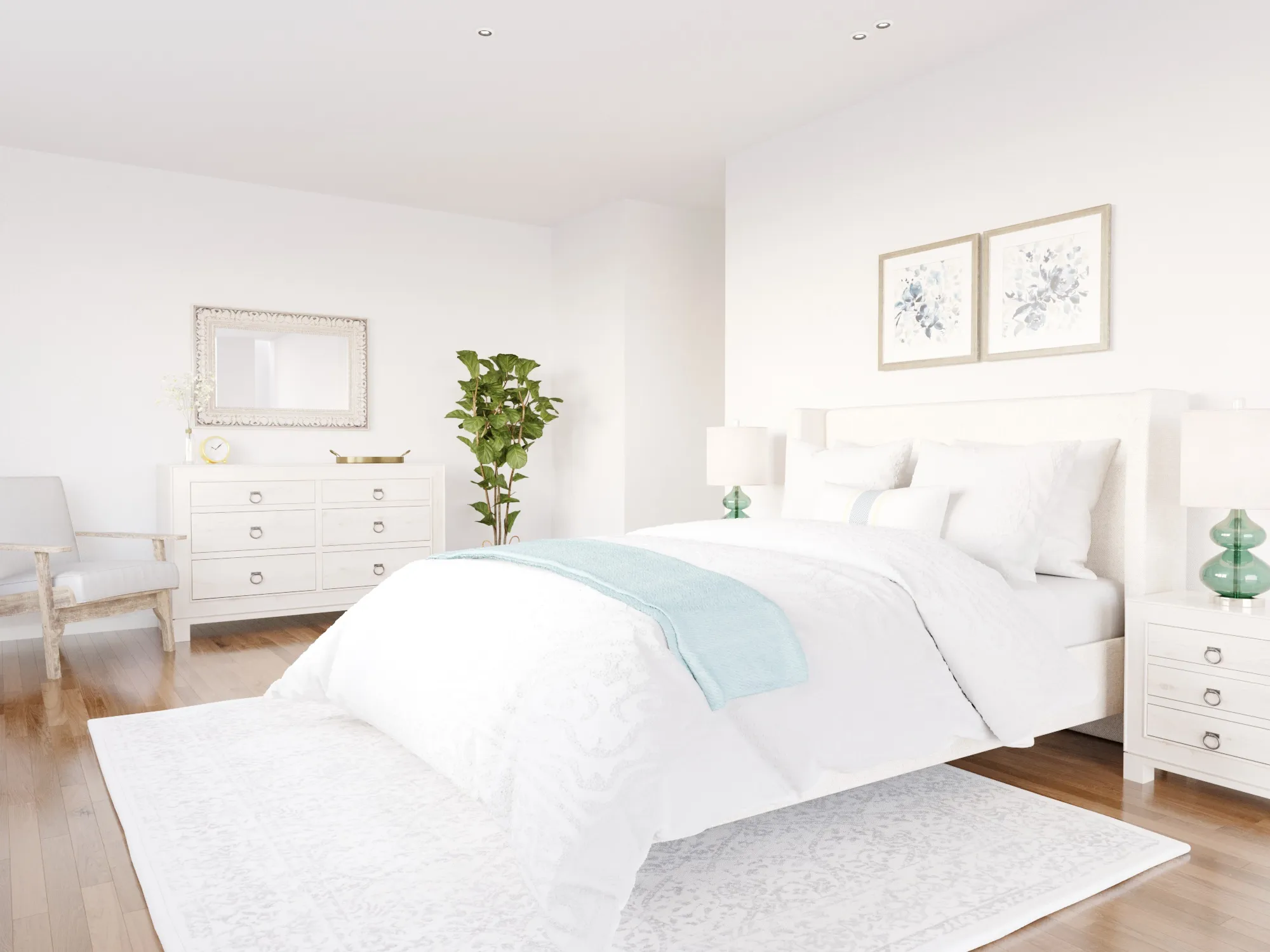 Before and after of Comfortable Contemporary in a Bedroom - Primary