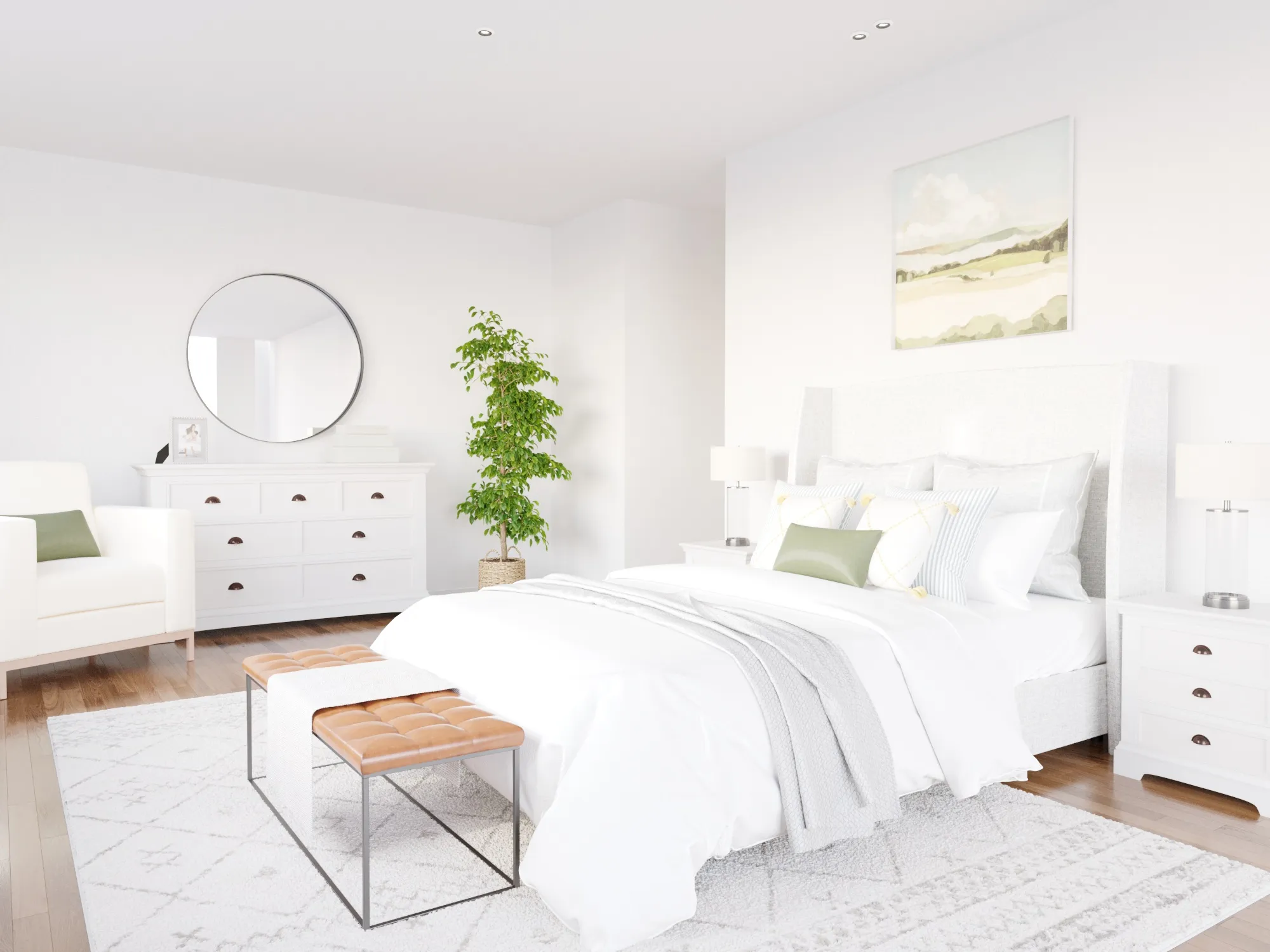 Before and after of Comfortable Contemporary in a Bedroom - Primary