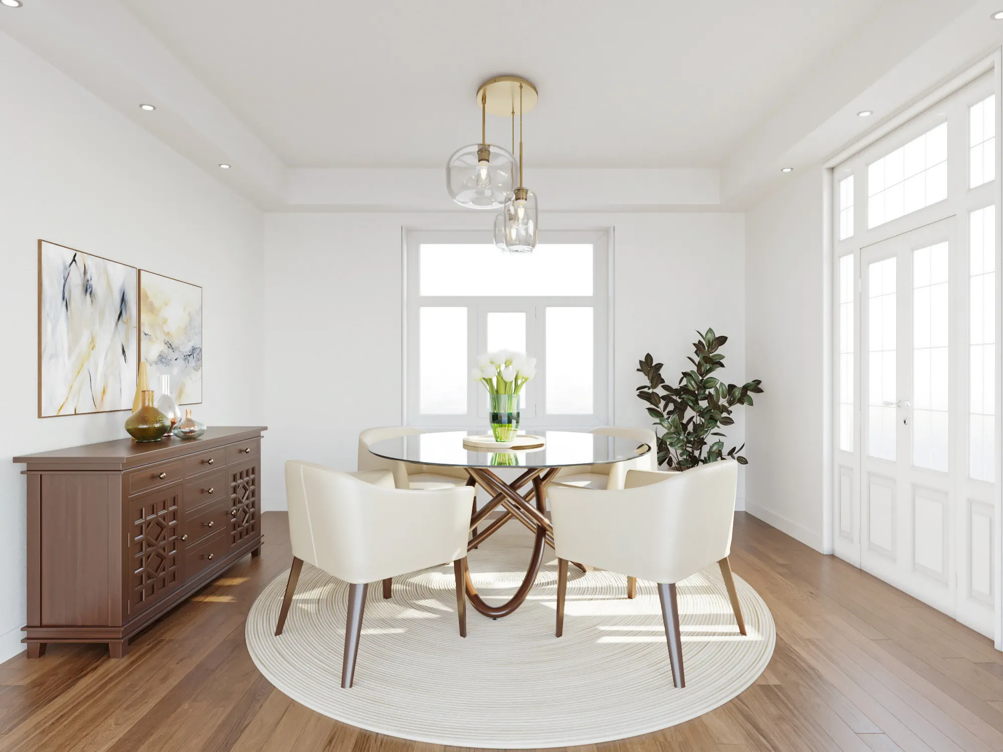 Before and after of Comfortable Contemporary in a Dining Room