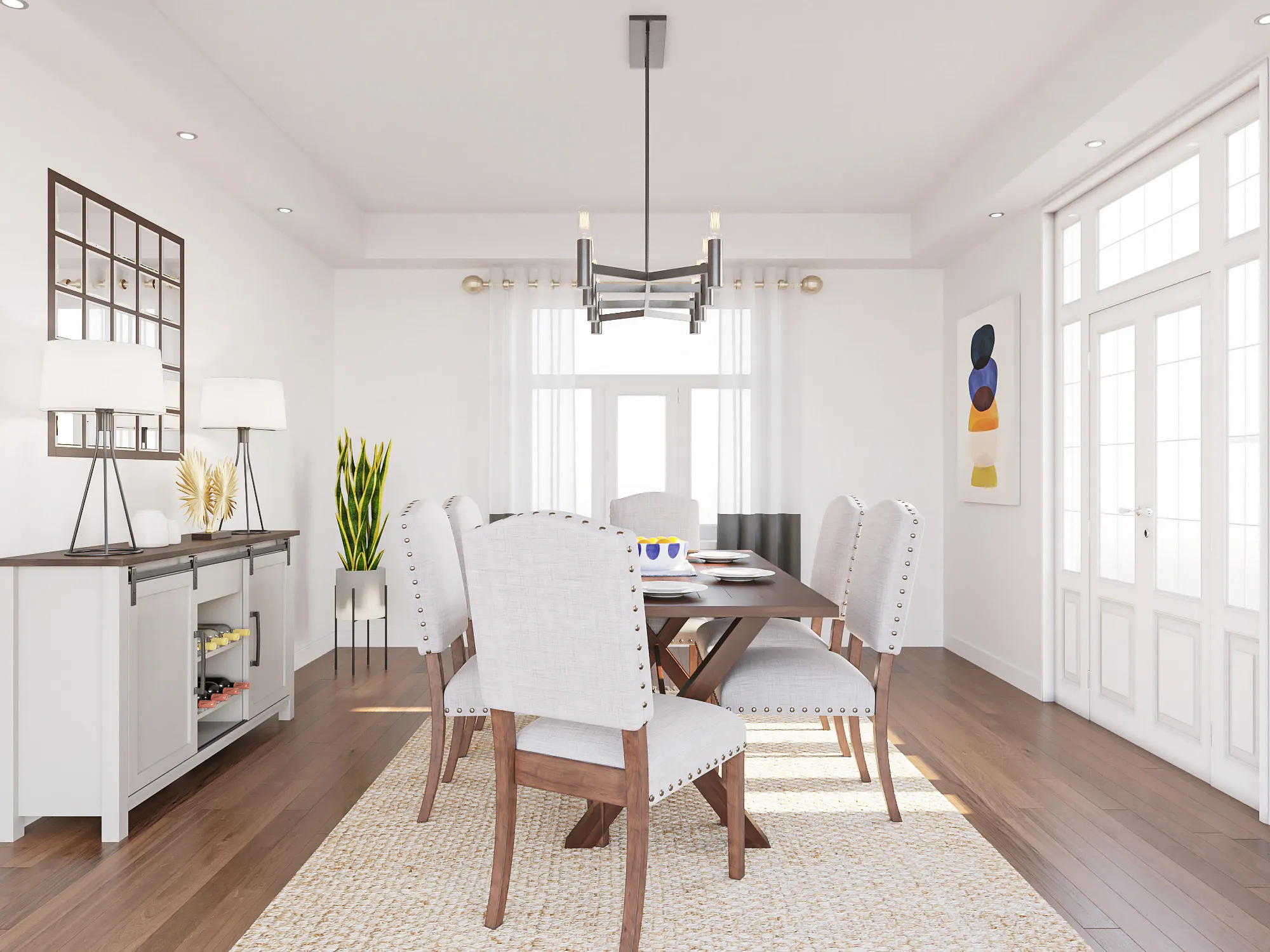 Before and after of Comfortable Contemporary in a Dining Room