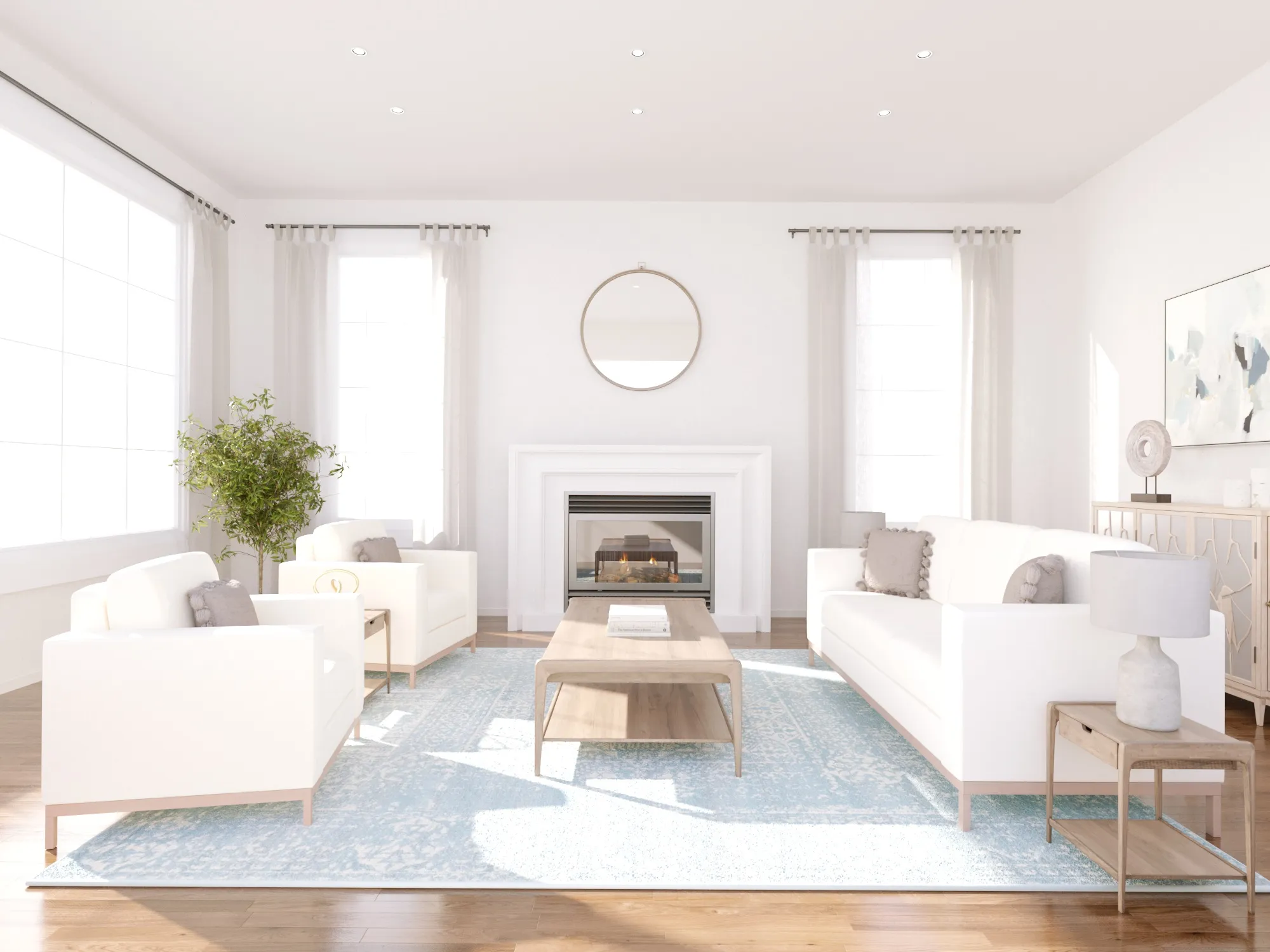 Before and after of Comfortable Contemporary in a Living Room