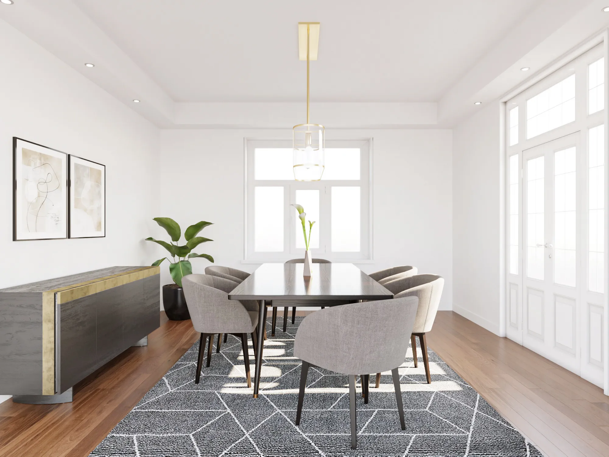 Before and after of Modern in a Dining Room