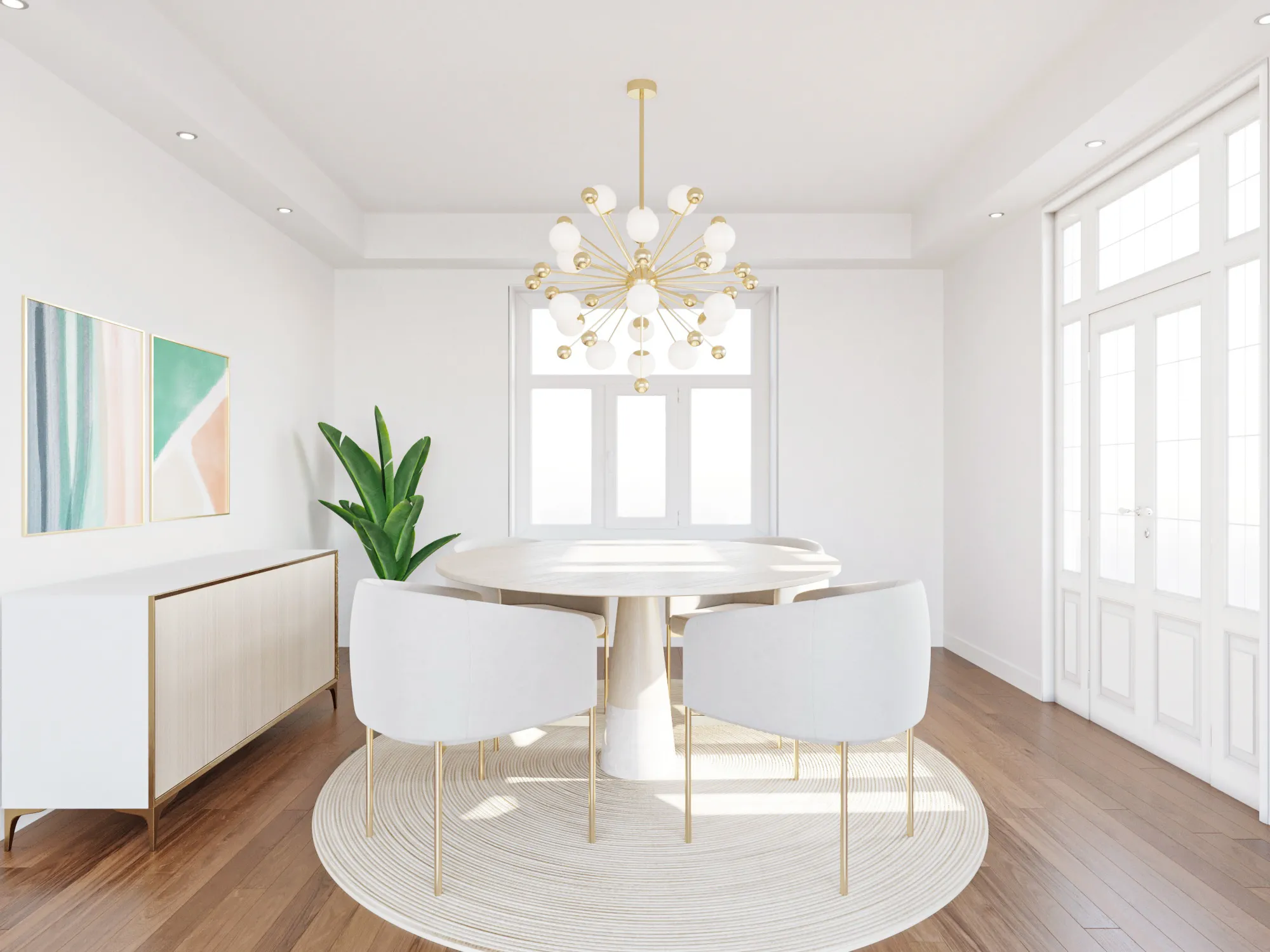 Before and after of Scandinavian in a Dining Room