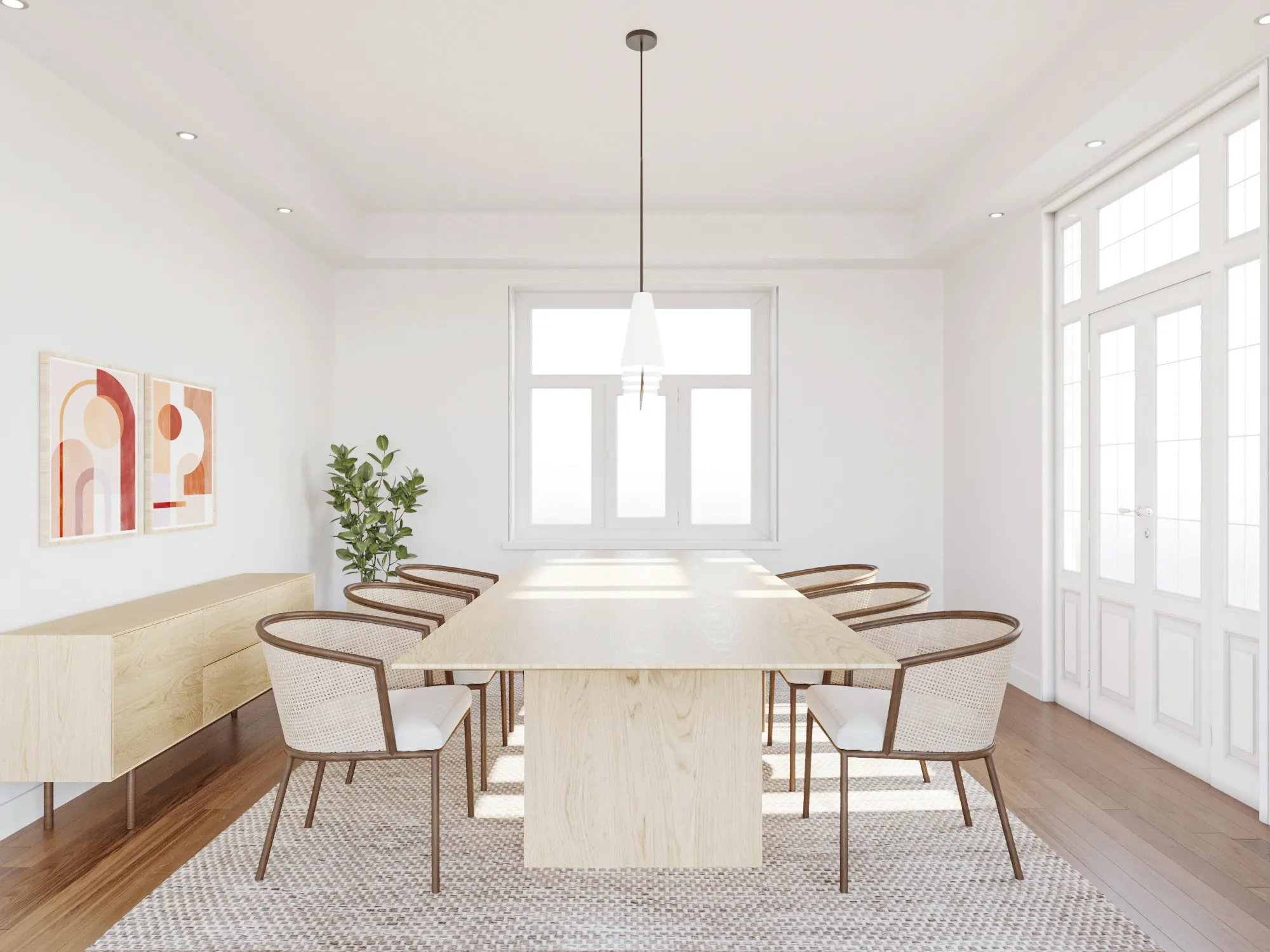 Before and after of Scandinavian in a Dining Room