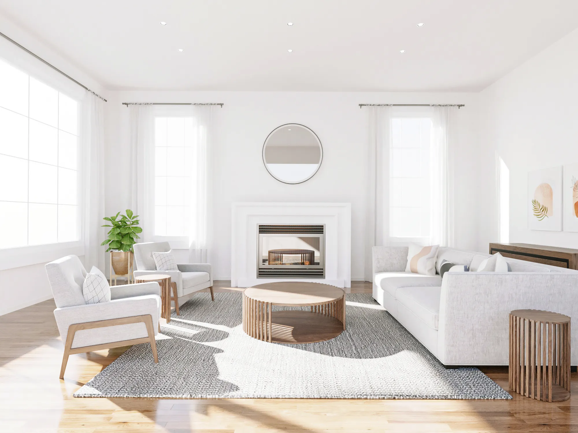 Before and after of Scandinavian in a Living Room