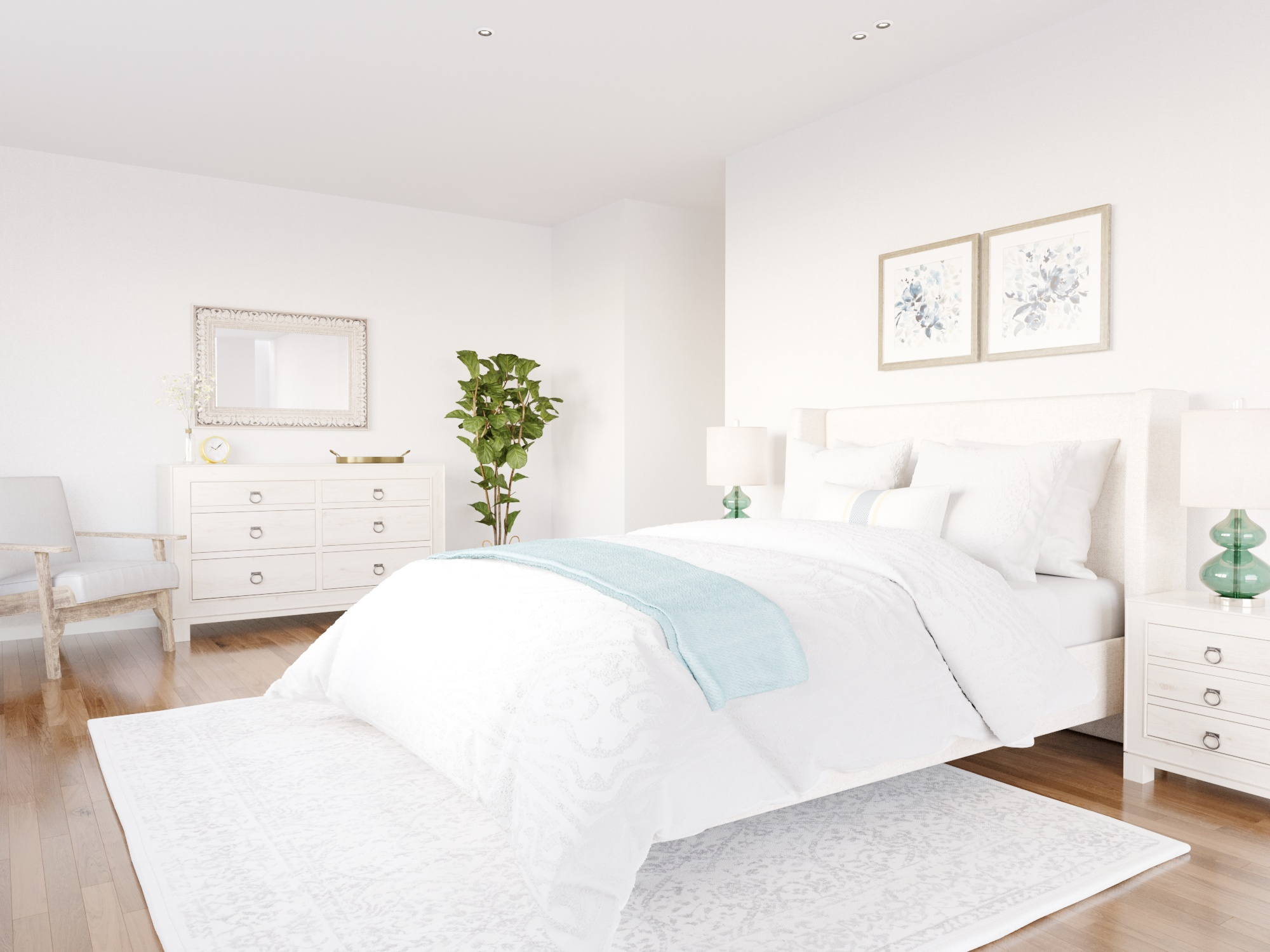 Before and after of Comfortable Contemporary in a Bedroom - Primary