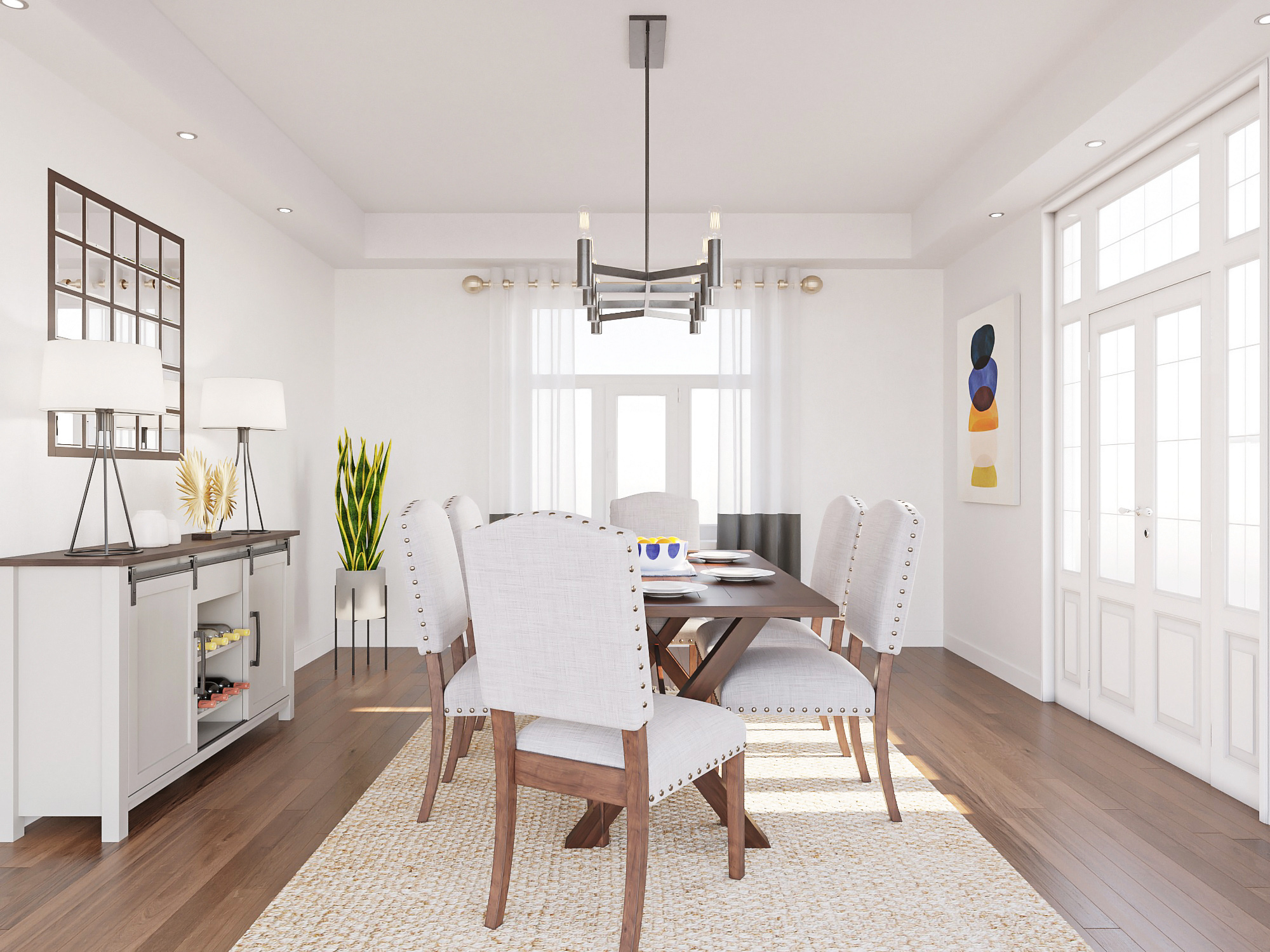 Before and after of Comfortable Contemporary in a Dining Room