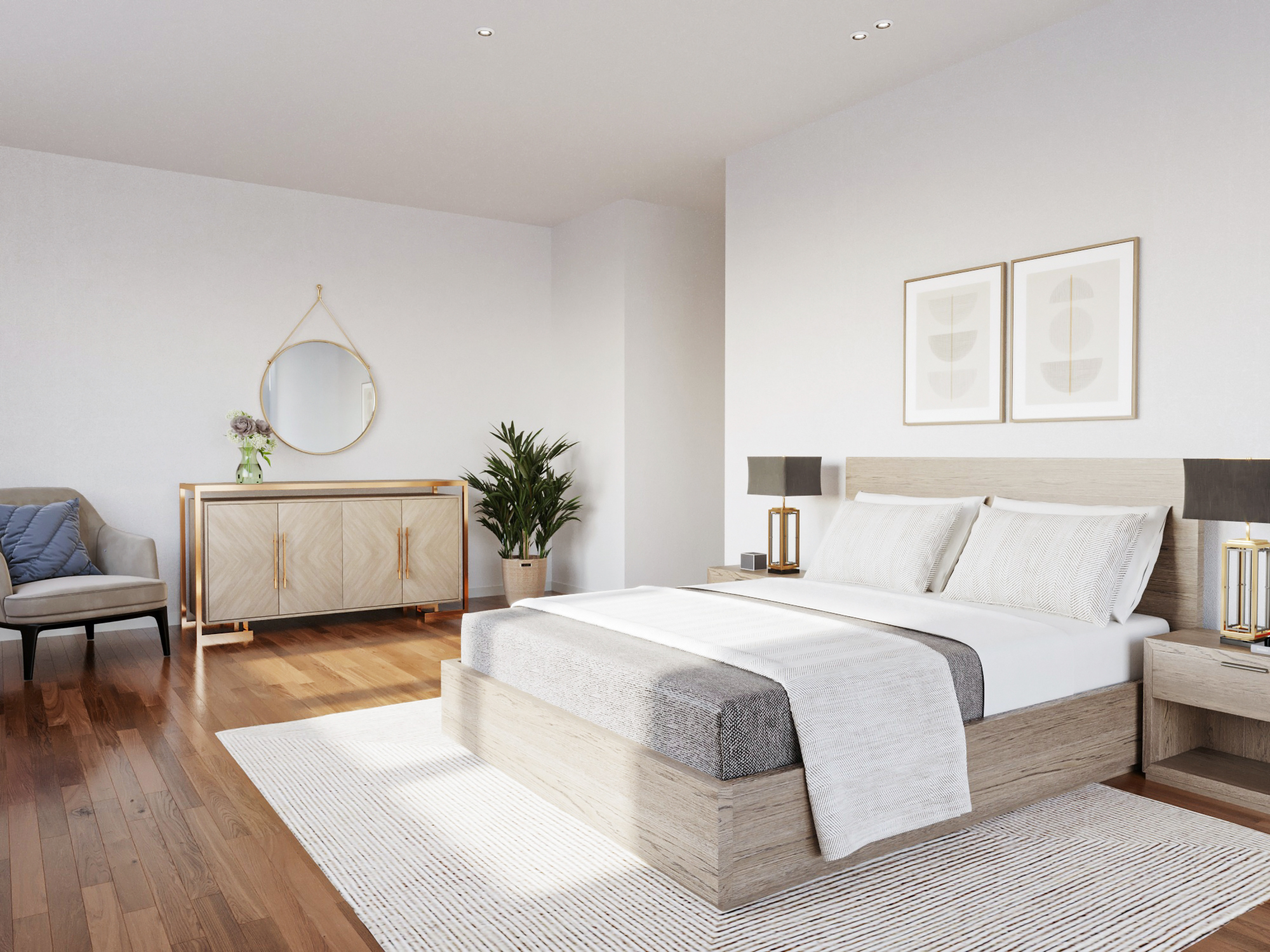 Before and after of Modern in a Bedroom - Primary