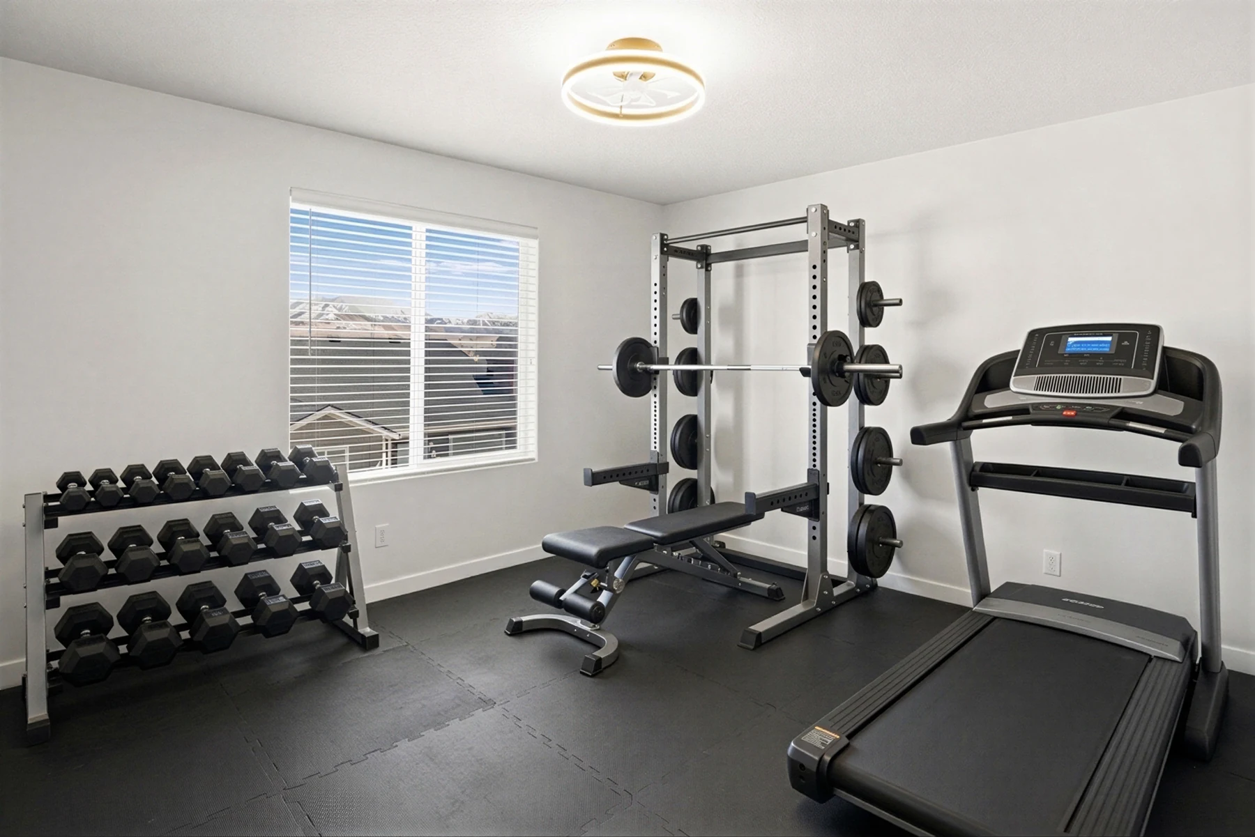 After: Comfortable Contemporary Home Gym