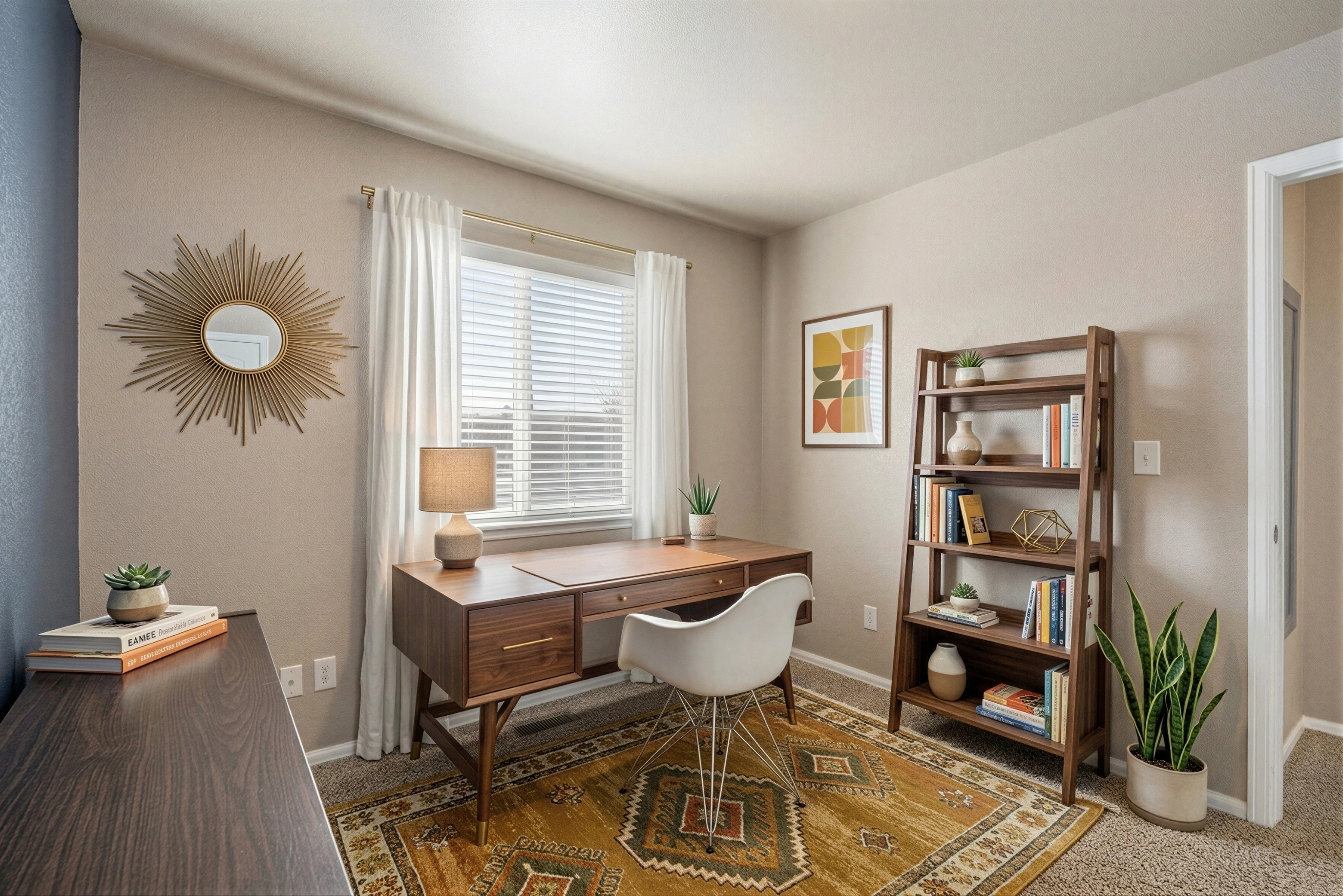 After: Mid-Century Modern Home Office