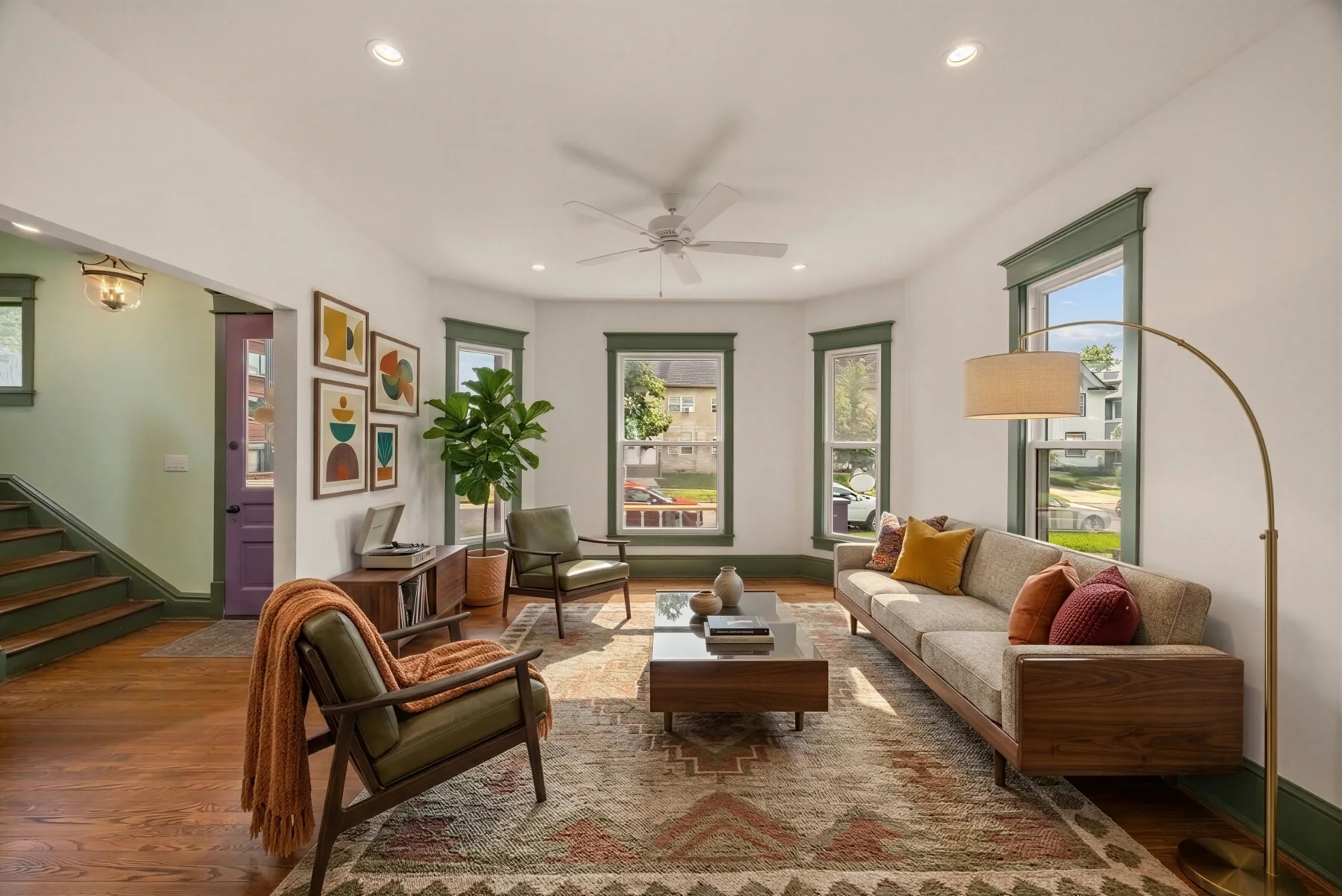 After: Mid-Century Modern Living Room