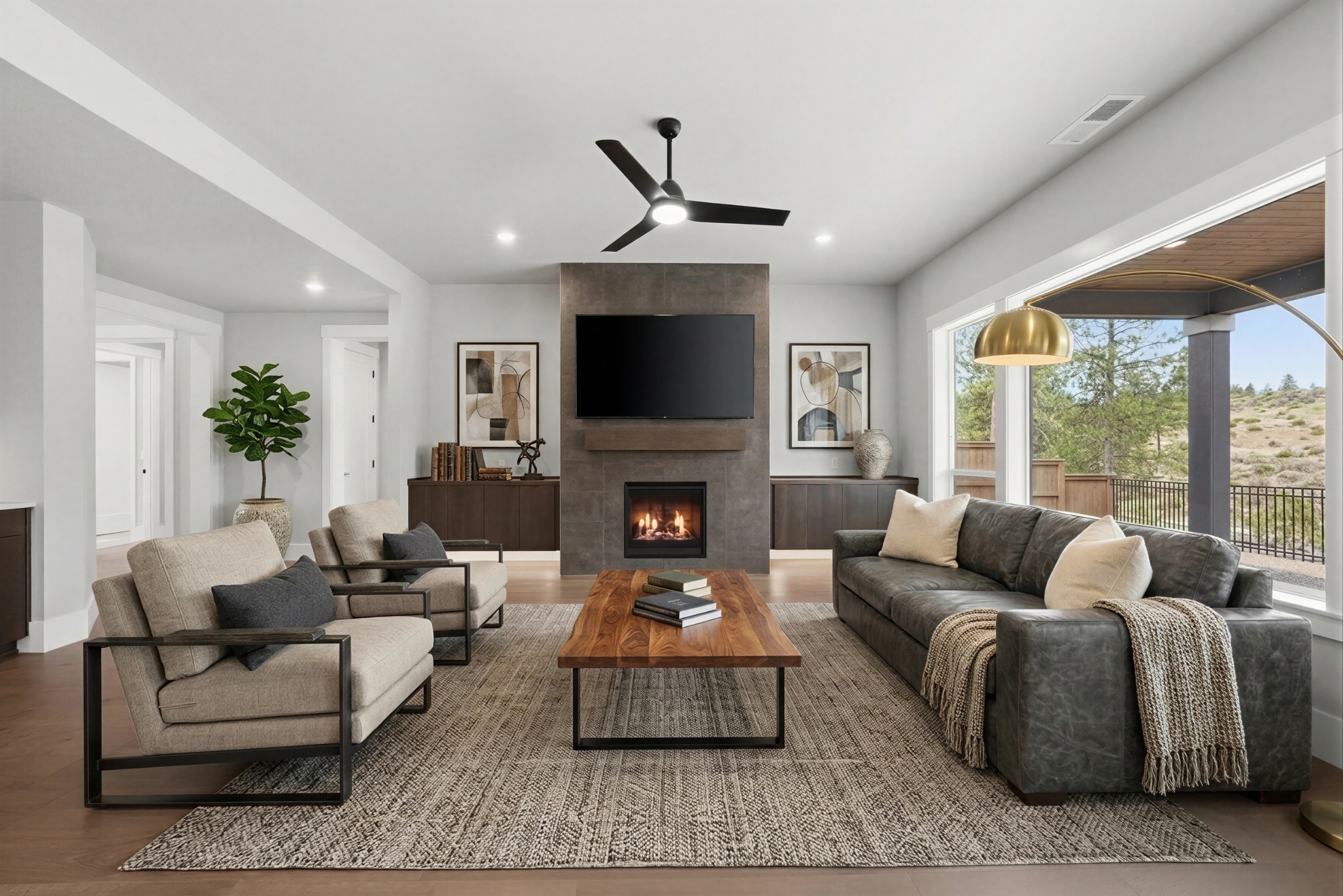 After: Urban Industrial Living Room