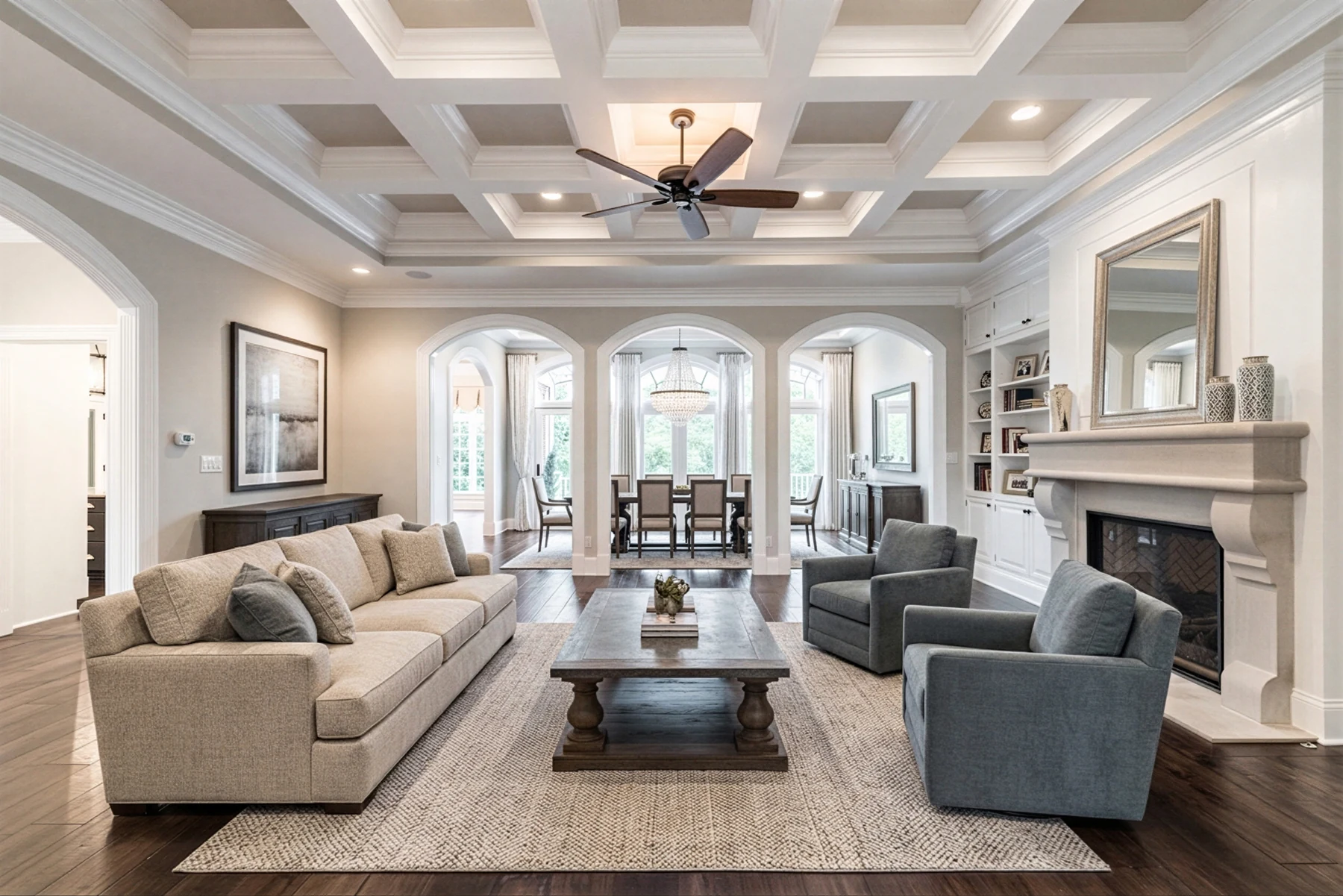 After: Timeless Traditional Open-Concept Living/Dining